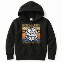 Rolling Dice Builds Character Funny Rpg Tabletop Gamer Kids Hoodie