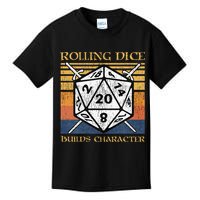 Rolling Dice Builds Character Funny Rpg Tabletop Gamer Kids T-Shirt