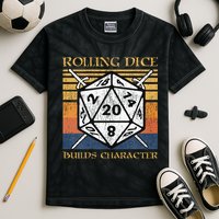 Rolling Dice Builds Character Funny Rpg Tabletop Gamer Kids Tie-Dye T-Shirt