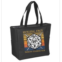 Rolling Dice Builds Character Funny Rpg Tabletop Gamer Zip Tote Bag