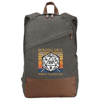 Rolling Dice Builds Character Funny Rpg Tabletop Gamer Cotton Canvas Backpack