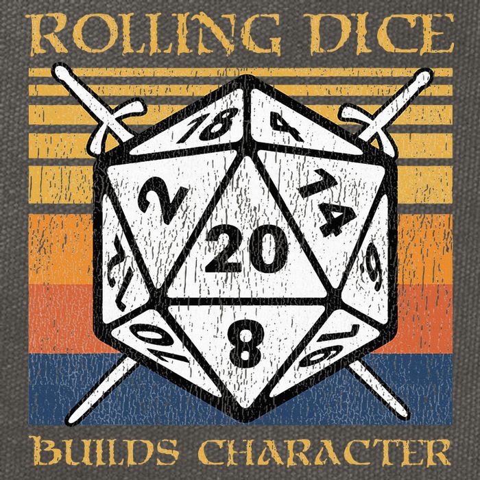 Rolling Dice Builds Character Funny Rpg Tabletop Gamer Cotton Canvas Backpack