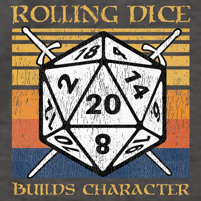 Rolling Dice Builds Character Funny Rpg Tabletop Gamer Vector Backpack