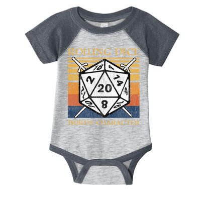Rolling Dice Builds Character Funny Rpg Tabletop Gamer Infant Baby Jersey Bodysuit