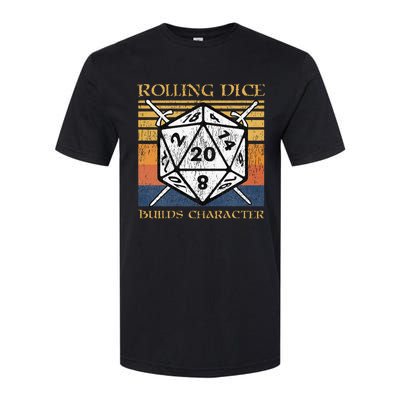 Rolling Dice Builds Character Funny Rpg Tabletop Gamer Softstyle® CVC T-Shirt