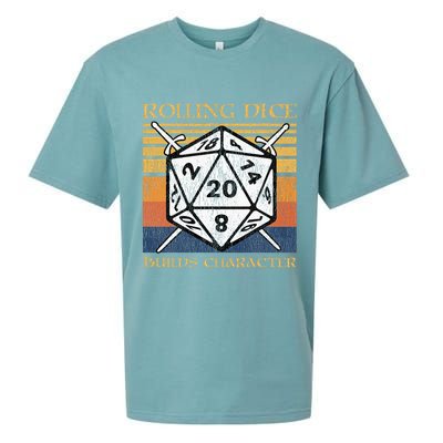 Rolling Dice Builds Character Funny Rpg Tabletop Gamer Sueded Cloud Jersey T-Shirt