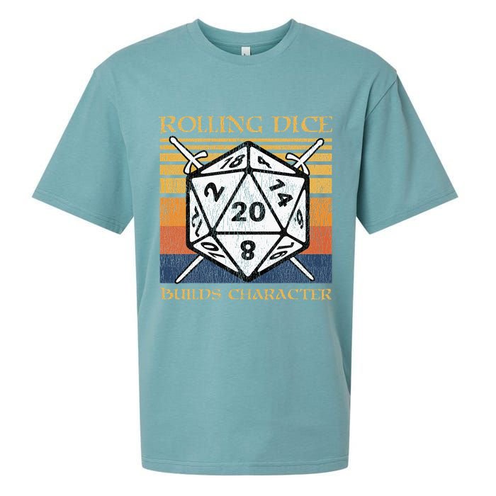 Rolling Dice Builds Character Funny Rpg Tabletop Gamer Sueded Cloud Jersey T-Shirt