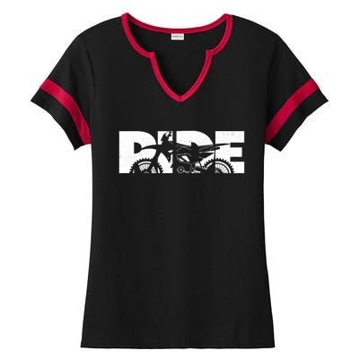 RIDE Dirt Bike Gift Motocross Motocross Dirt Bike Gift Ladies Halftime Notch Neck Tee