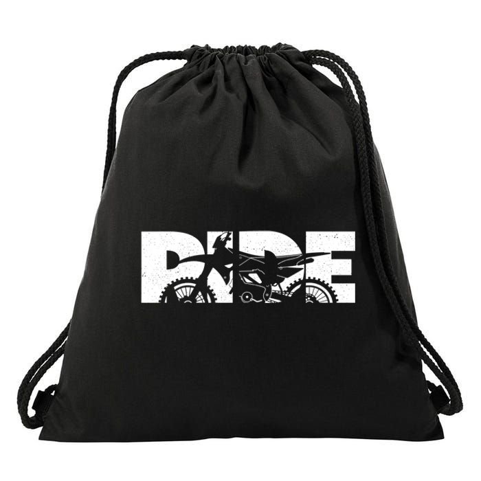 RIDE Dirt Bike Gift Motocross Motocross Dirt Bike Gift Drawstring Bag