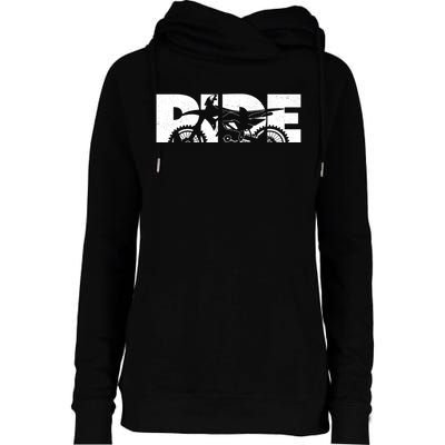 RIDE Dirt Bike Gift Motocross Motocross Dirt Bike Gift Womens Funnel Neck Pullover Hood