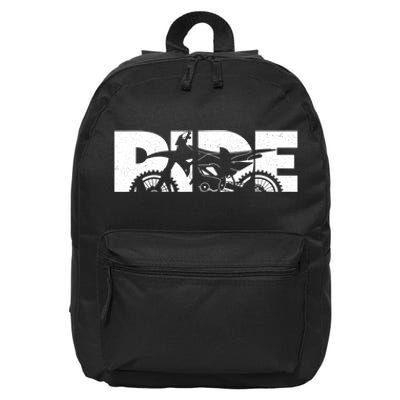 RIDE Dirt Bike Gift Motocross Motocross Dirt Bike Gift 16 in Basic Backpack