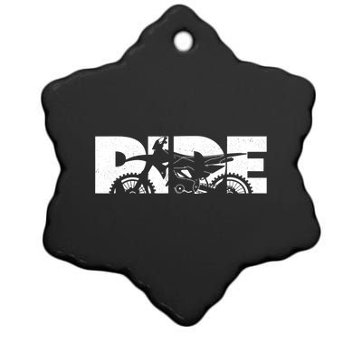 RIDE Dirt Bike Gift Motocross Motocross Dirt Bike Gift Ceramic Star Ornament