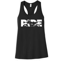 RIDE Dirt Bike Gift Motocross Motocross Dirt Bike Gift Women's Racerback Tank