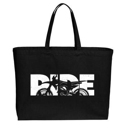 RIDE Dirt Bike Gift Motocross Motocross Dirt Bike Gift Cotton Canvas Jumbo Tote