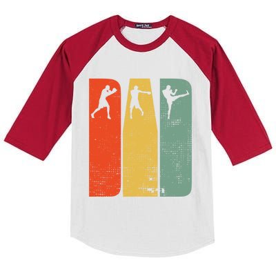 Retro Dad Boxing Player Boxing For Dad Gift Kids Colorblock Raglan Jersey