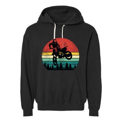 Retro Dirt Bike Motocross Motorcycle Rider Gift Garment-Dyed Fleece Hoodie