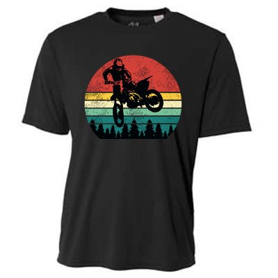 Retro Dirt Bike Motocross Motorcycle Rider Gift Cooling Performance Crew T-Shirt