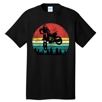 Retro Dirt Bike Motocross Motorcycle Rider Gift Tall T-Shirt