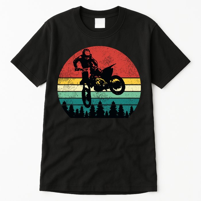 Retro Dirt Bike Motocross Motorcycle Rider Gift Tall T-Shirt