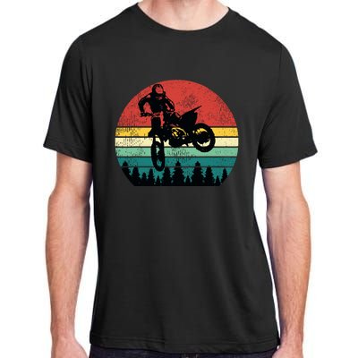 Retro Dirt Bike Motocross Motorcycle Rider Gift Adult ChromaSoft Performance T-Shirt