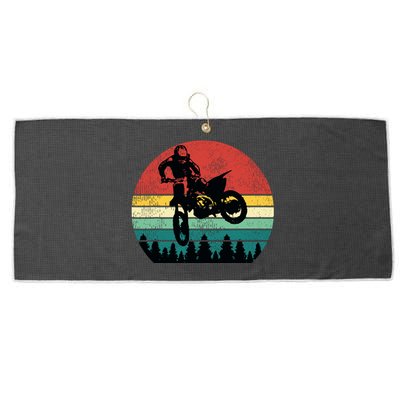 Retro Dirt Bike Motocross Motorcycle Rider Gift Large Microfiber Waffle Golf Towel