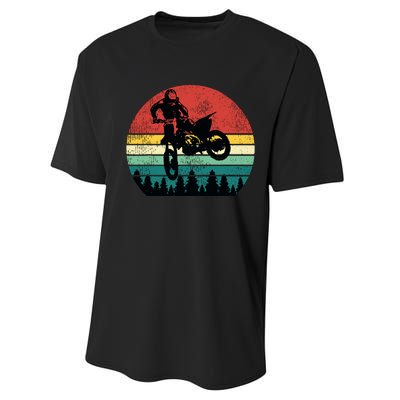 Retro Dirt Bike Motocross Motorcycle Rider Gift Performance Sprint T-Shirt