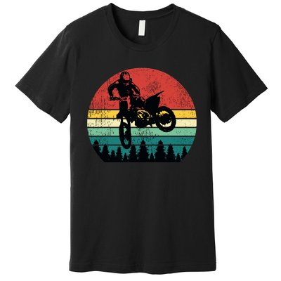 Retro Dirt Bike Motocross Motorcycle Rider Gift Premium T-Shirt