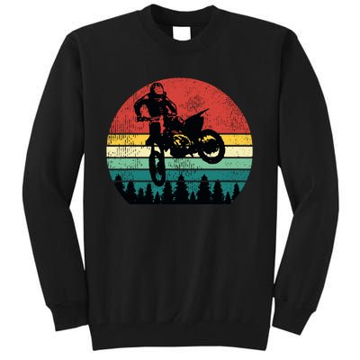 Retro Dirt Bike Motocross Motorcycle Rider Gift Tall Sweatshirt