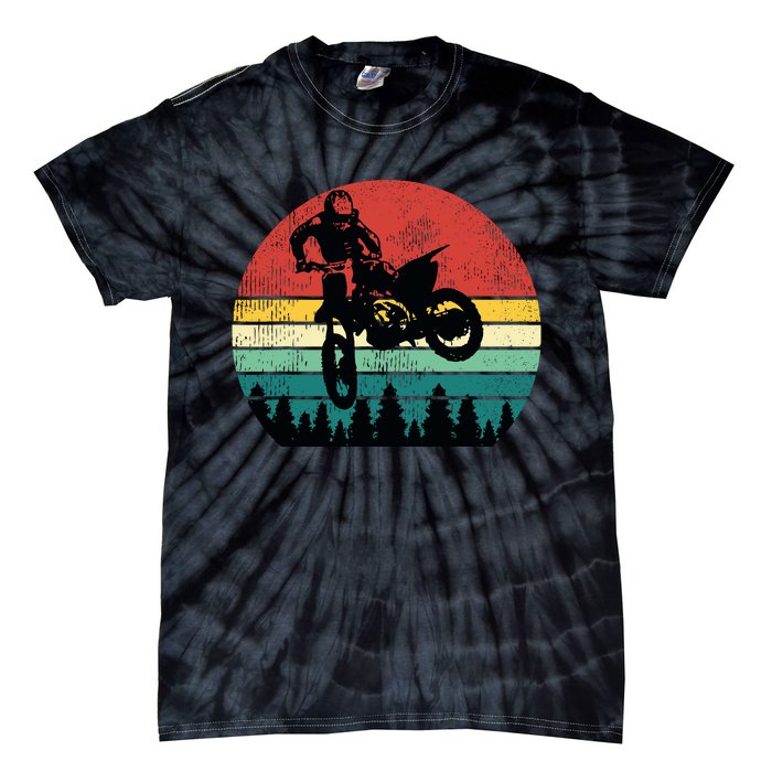 Retro Dirt Bike Motocross Motorcycle Rider Gift Tie-Dye T-Shirt