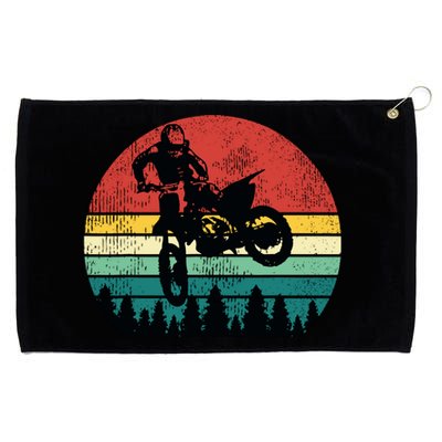 Retro Dirt Bike Motocross Motorcycle Rider Gift Grommeted Golf Towel