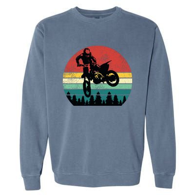 Retro Dirt Bike Motocross Motorcycle Rider Gift Garment-Dyed Sweatshirt