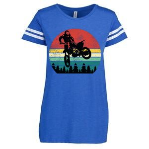 Retro Dirt Bike Motocross Motorcycle Rider Gift Enza Ladies Jersey Football T-Shirt