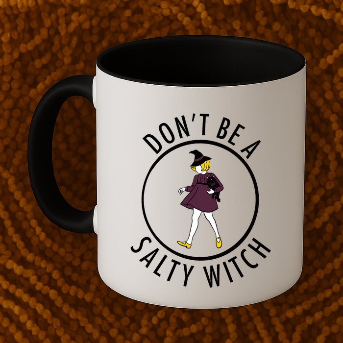 Retro DonT Be A Salty Witch Funny Halloween Girl Mug