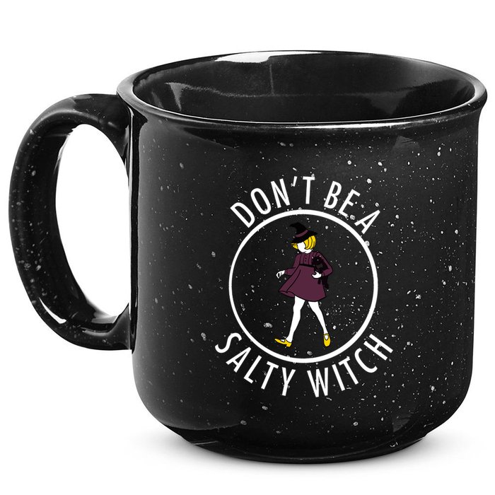 Retro DonT Be A Salty Witch Funny Halloween Girl 15oz Campfire Ceramic Mug
