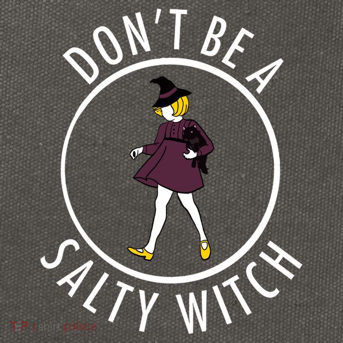 Retro DonT Be A Salty Witch Funny Halloween Girl Cotton Canvas Backpack