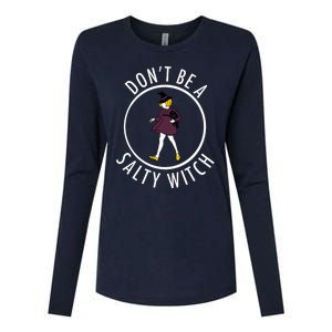 Retro DonT Be A Salty Witch Funny Halloween Girl Womens Cotton Relaxed Long Sleeve T-Shirt