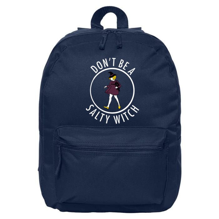 Retro DonT Be A Salty Witch Funny Halloween Girl 16 in Basic Backpack