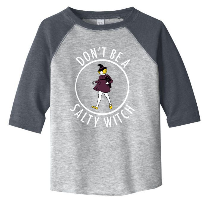 Retro DonT Be A Salty Witch Funny Halloween Girl Toddler Fine Jersey T-Shirt