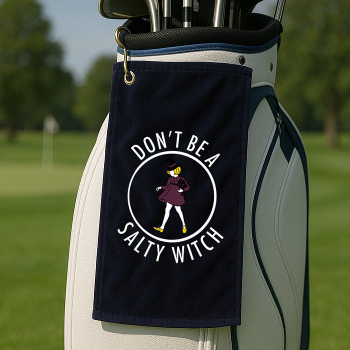 Retro DonT Be A Salty Witch Funny Halloween Girl Golf Towel