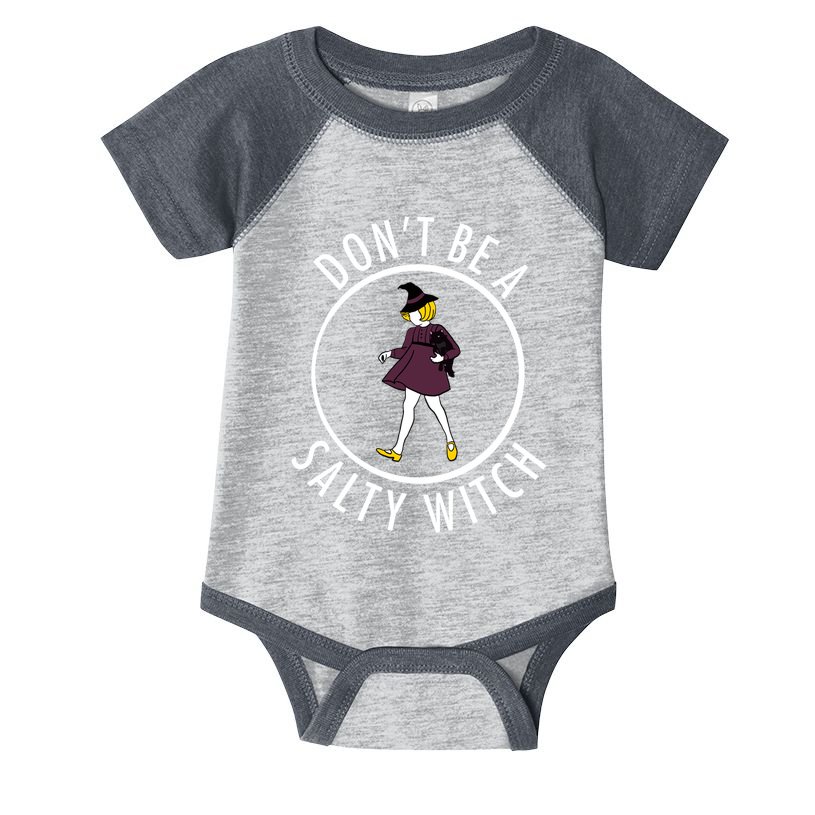 Retro DonT Be A Salty Witch Funny Halloween Girl Infant Baby Jersey Bodysuit