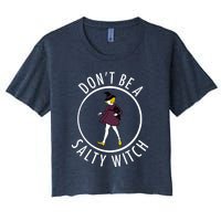 Retro DonT Be A Salty Witch Funny Halloween Girl Women's Crop Top Tee