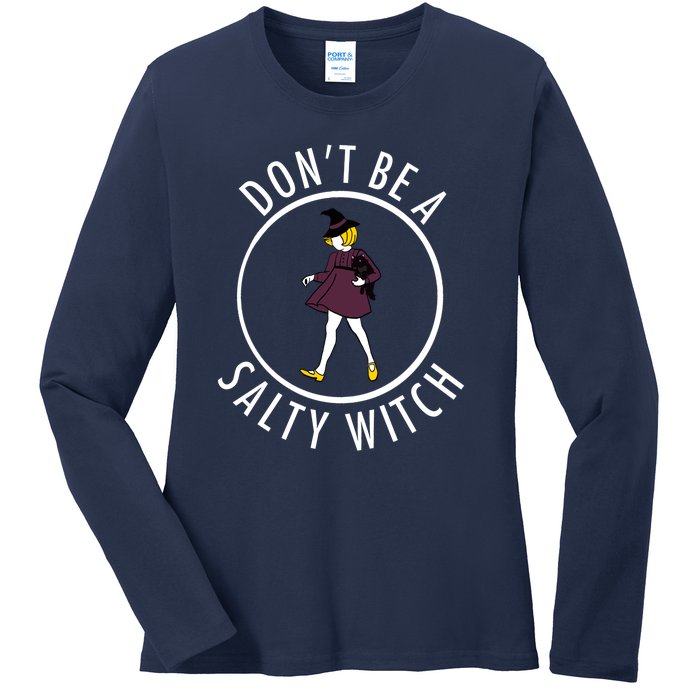 Retro DonT Be A Salty Witch Funny Halloween Girl Ladies Long Sleeve Shirt