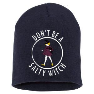 Retro DonT Be A Salty Witch Funny Halloween Girl Short Acrylic Beanie