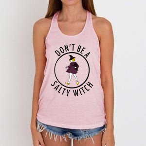 Retro DonT Be A Salty Witch Funny Halloween Girl Women's Knotted Racerback Tank