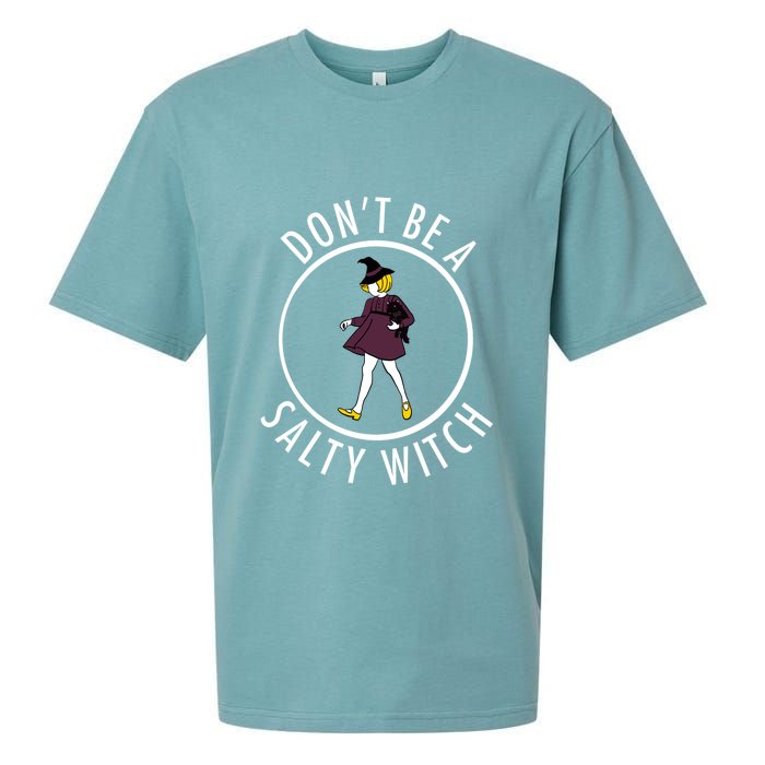 Retro DonT Be A Salty Witch Funny Halloween Girl Sueded Cloud Jersey T-Shirt