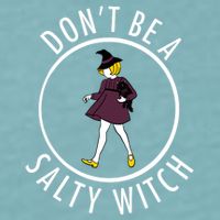 Retro DonT Be A Salty Witch Funny Halloween Girl Sueded Cloud Jersey T-Shirt