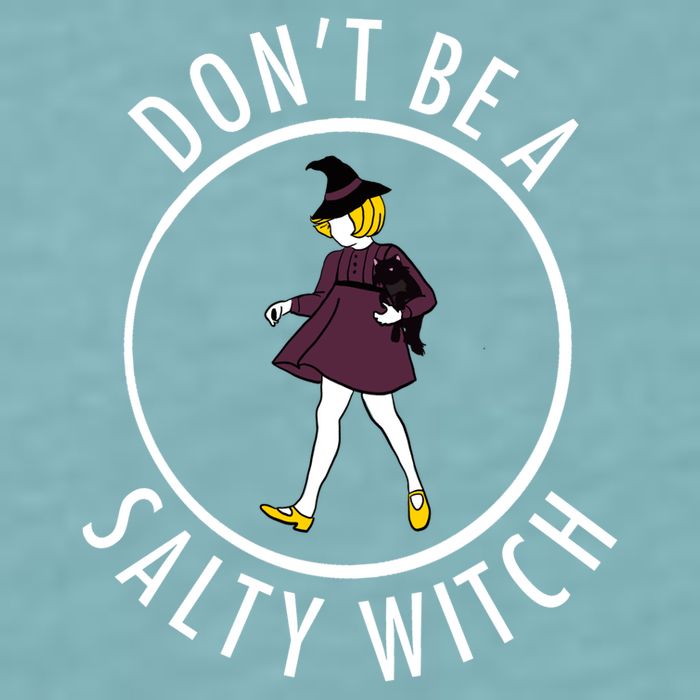 Retro DonT Be A Salty Witch Funny Halloween Girl Sueded Cloud Jersey T-Shirt