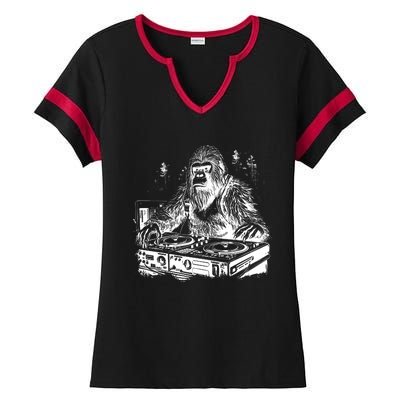 Realistic DJ Bigfoot Ladies Halftime Notch Neck Tee