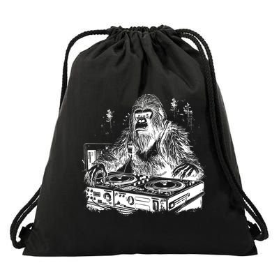 Realistic DJ Bigfoot Drawstring Bag