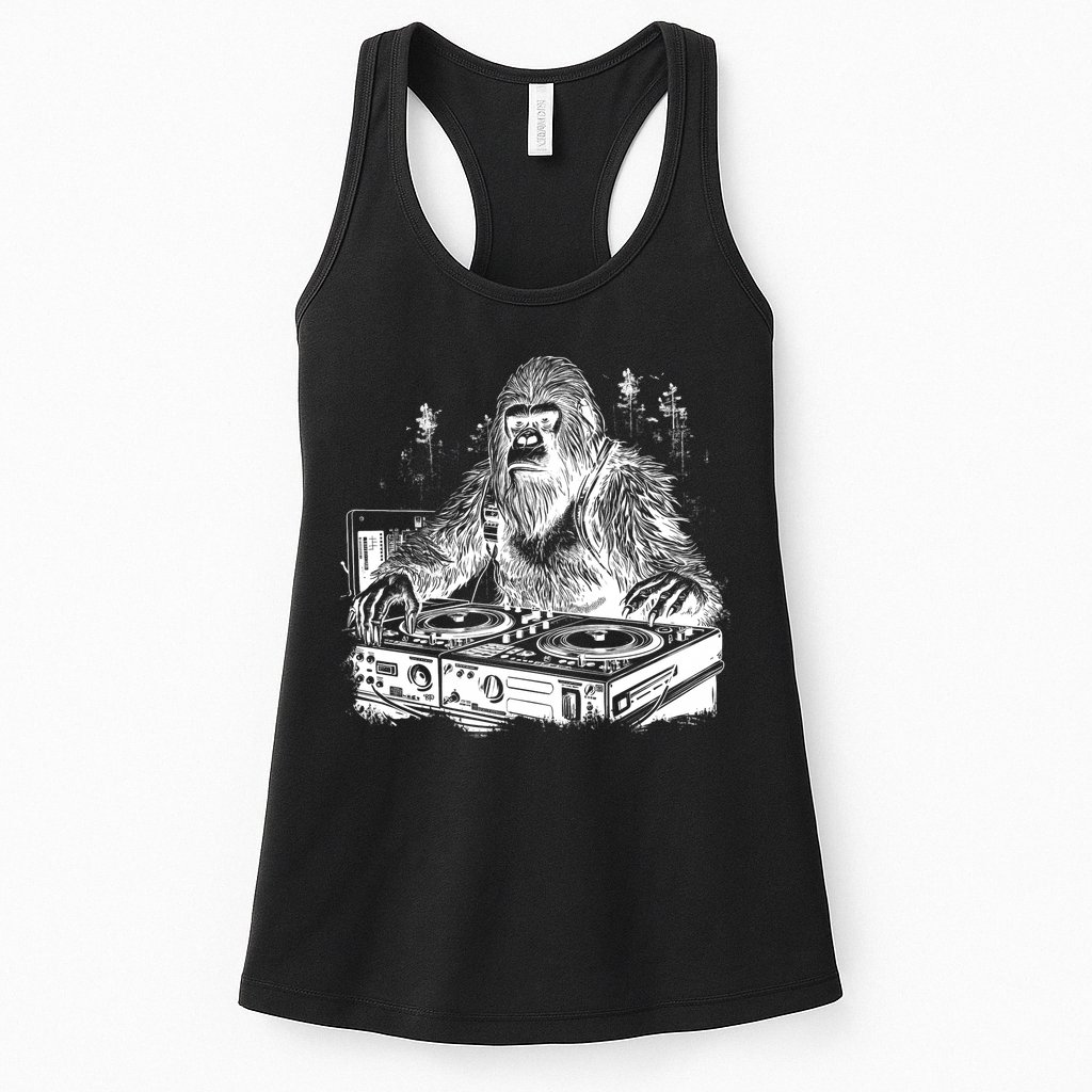 Realistic DJ Bigfoot Womens Tank Top